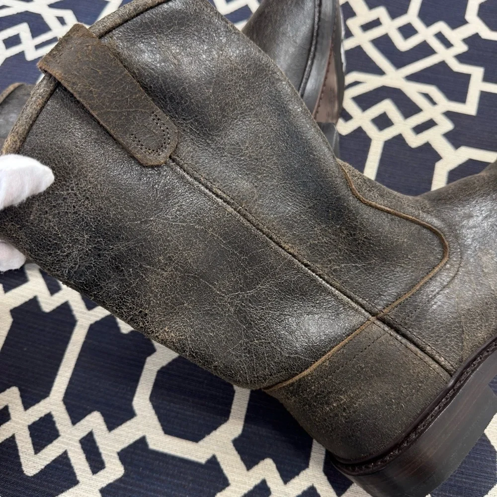 Allen Edmonds Dallas Roper Boots Husk Leather Pull On Western Boots Mens 10D